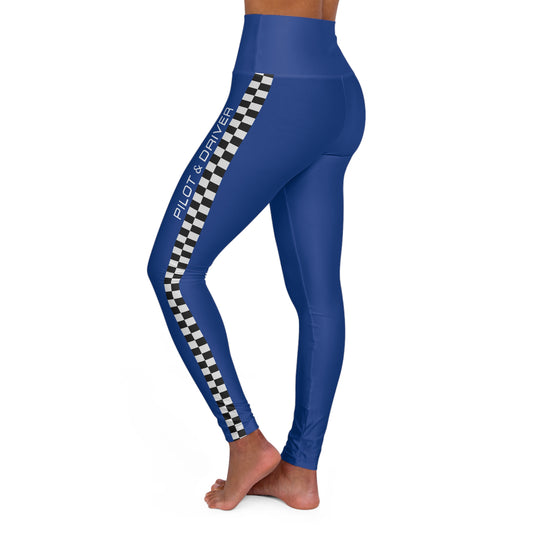 Pilot & Driver™ | High-Waisted Track Leggings | Ocean Blue 02