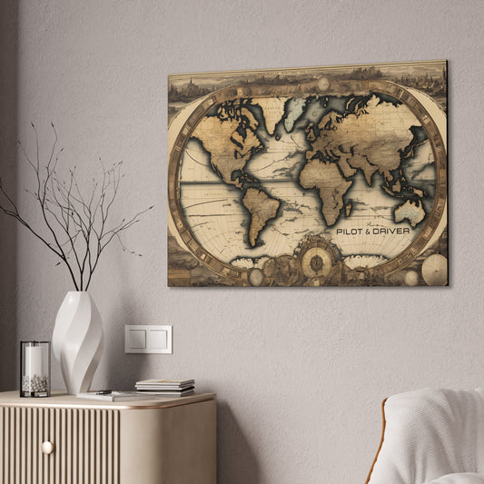 Pilot & Driver™ Vintage Maps Collection | Stretched Canvas Prints | Map 01