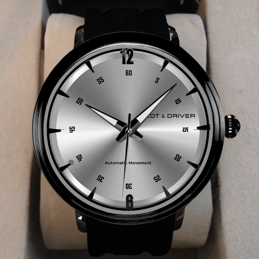 Pilot & Driver™ | Retro 01 | Automatic Watch | 46mm, Rubber Strap